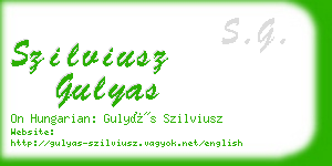 szilviusz gulyas business card